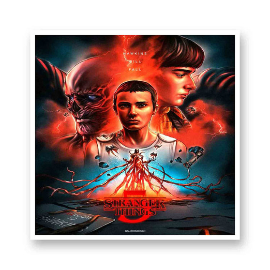 Stranger Things 5 Series White Transparent Vinyl Glossy Kiss-Cut Stickers