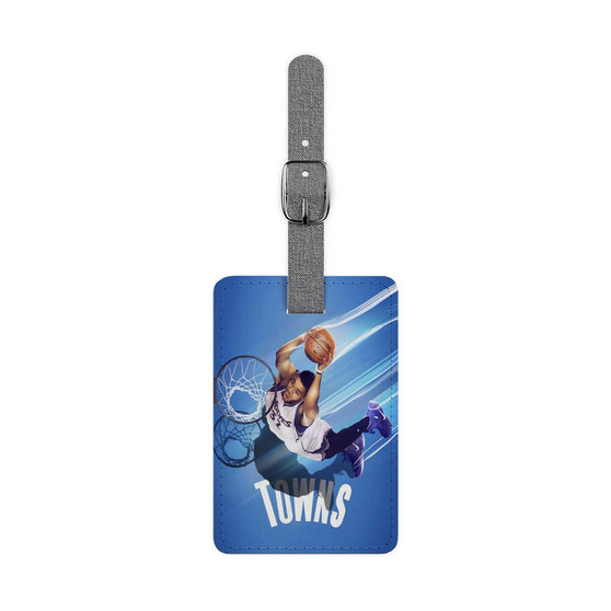 Karl Anthony Towns Minnesota Timberwolves Saffiano Polyester Rectangle White Luggage Tag