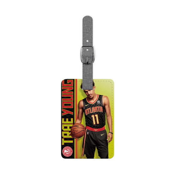 Trae Young Atlanta Hawks Saffiano Polyester Rectangle White Luggage Tag