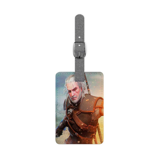 Geralt of Rivia The Witcher Saga Saffiano Polyester Rectangle White Luggage Tag