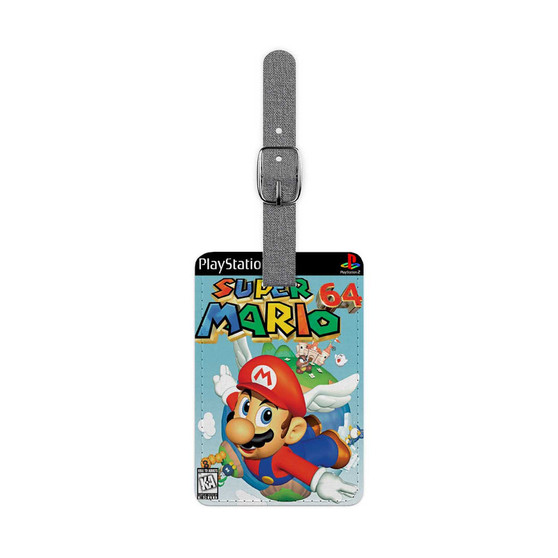 Super Mario 64 Saffiano Polyester Rectangle White Luggage Tag