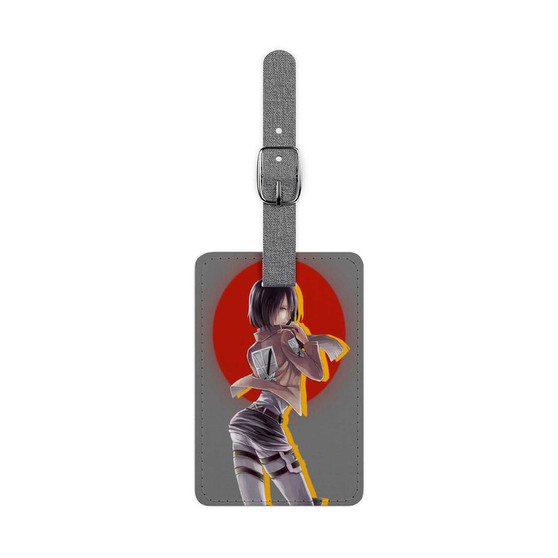 Mikasa Ackerman Attack on Titan Saffiano Polyester Rectangle White Luggage Tag