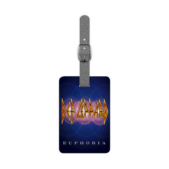 Def Leppard Euphoria 1999 Saffiano Polyester Rectangle White Luggage Tag