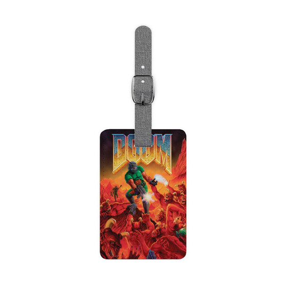 DOOM 1993 Saffiano Polyester Rectangle White Luggage Tag