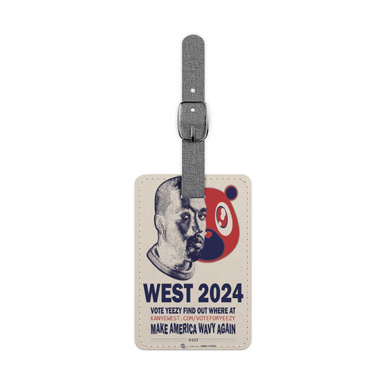 Kanye West Campaign 2024 Saffiano Polyester Rectangle White Luggage Tag