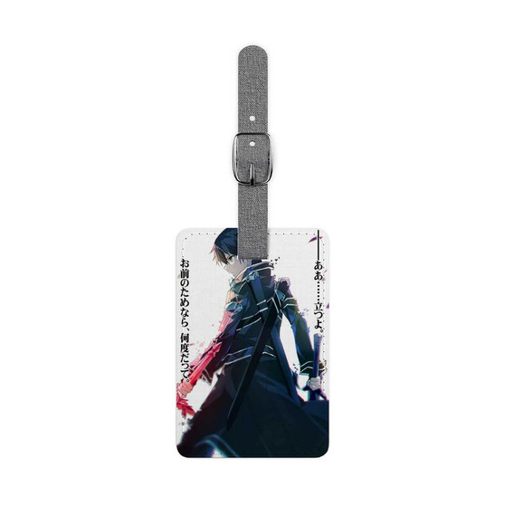 Kirito Sword Art Online Game Saffiano Polyester Rectangle White Luggage Tag