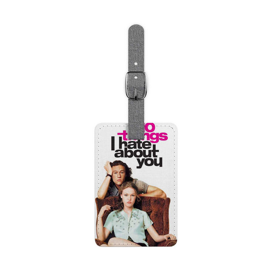 10 Things I Hate About You Poster Saffiano Polyester Rectangle White Luggage Tag