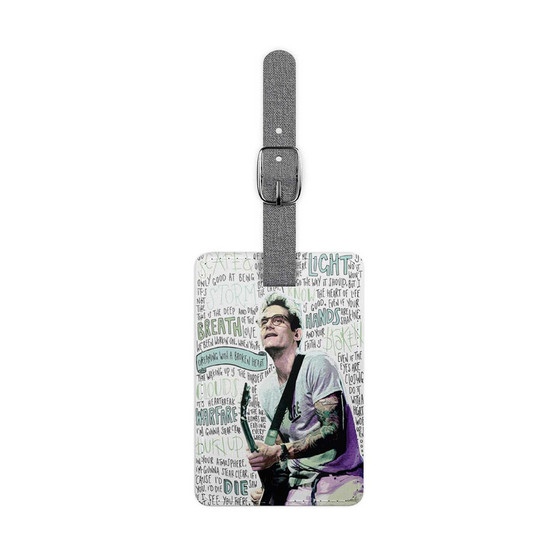 John Mayer Lyrics Saffiano Polyester Rectangle White Luggage Tag