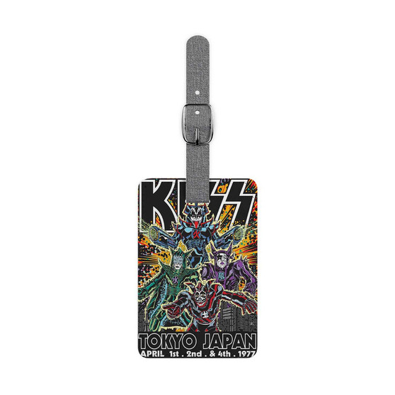 Kiss Tokyo Japan Saffiano Polyester Rectangle White Luggage Tag