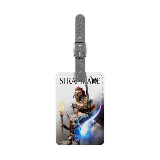 Stray Blade Saffiano Polyester Rectangle White Luggage Tag