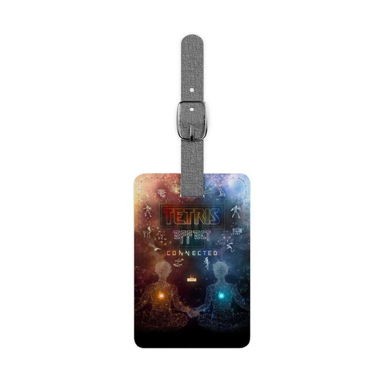 Tetris Effect Connected Saffiano Polyester Rectangle White Luggage Tag