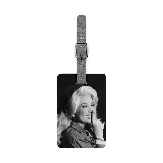 Young Dolly Parton Saffiano Polyester Rectangle White Luggage Tag