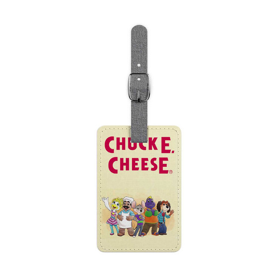 Chuck E Cheese Saffiano Polyester Rectangle White Luggage Tag