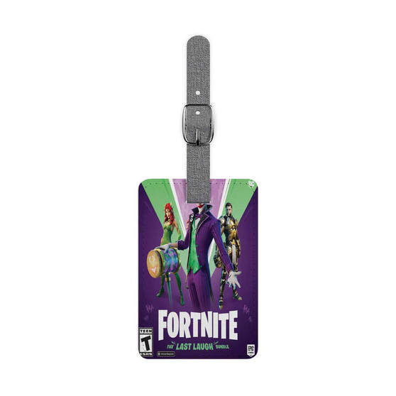 Fortnite The Last Laugh Bundle PS5 Saffiano Polyester Rectangle White Luggage Tag Label