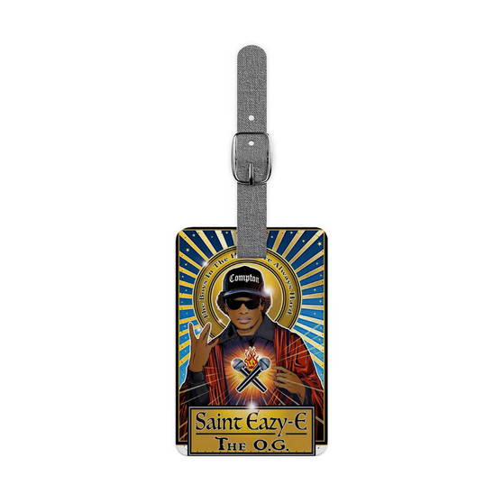 Saint Eazy E Saffiano Polyester Rectangle White Luggage Tag Label