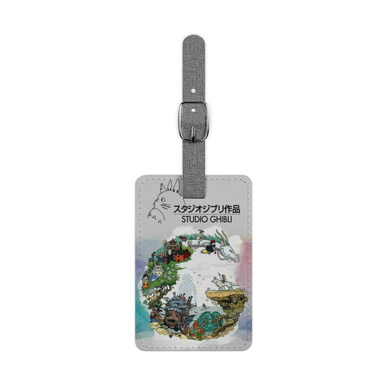 Studio Ghibli Poster Saffiano Polyester Rectangle White Luggage Tag Label