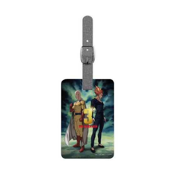 One Punch Man 3 Saffiano Polyester Rectangle White Luggage Tag Label