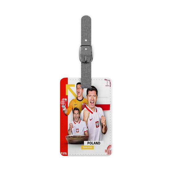 Poland World Cup 2022 Saffiano Polyester Rectangle White Luggage Tag Label