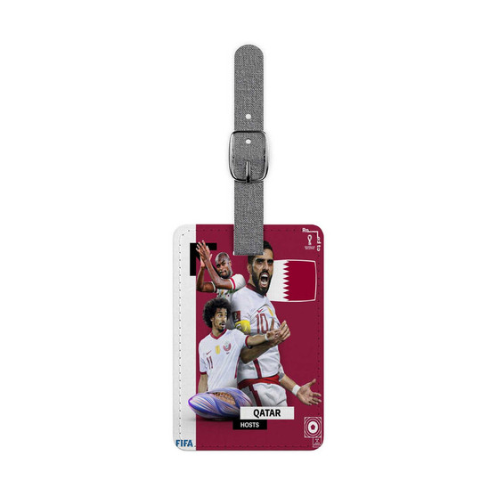 Qatar World Cup 2022 Saffiano Polyester Rectangle White Luggage Tag Label