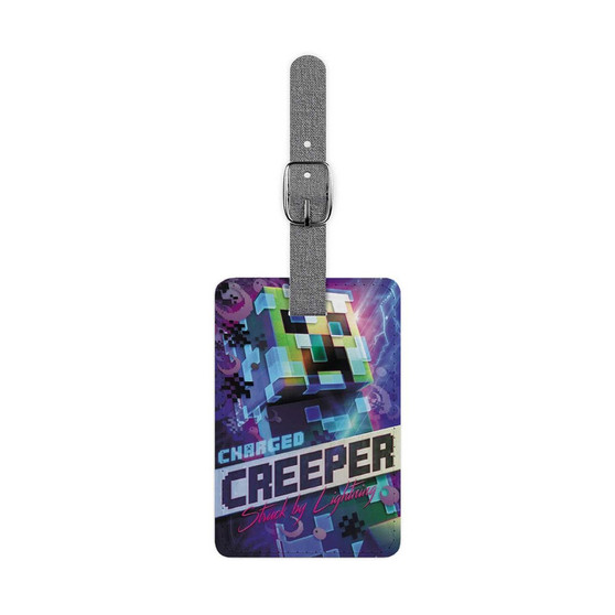 Minecraft Charged Ceeper Saffiano Polyester Rectangle White Luggage Tag Label