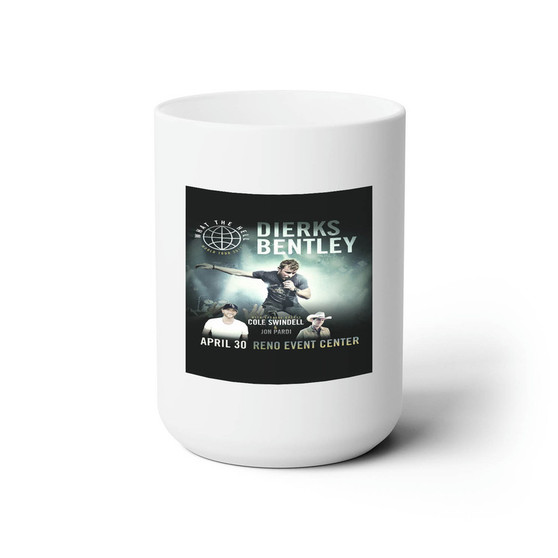 Dierks Bentley World Tour 2017 White Ceramic Mug 15oz Sublimation With BPA Free