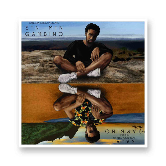 Childish Gambino Donald Glover White Transparent Vinyl Glossy Kiss-Cut Stickers