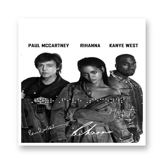 Paul Mc Cartney Rihanna Kanye West White Transparent Vinyl Glossy Kiss-Cut Stickers