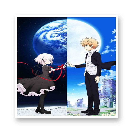 Rewrite 2nd Season Moon hen Terra hen White Transparent Vinyl Glossy Kiss-Cut Stickers