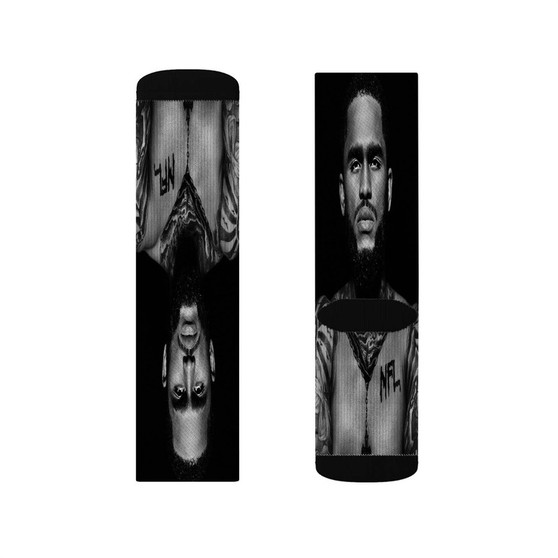 Dave East Polyester Sublimation Socks Unisex Regular Fit White