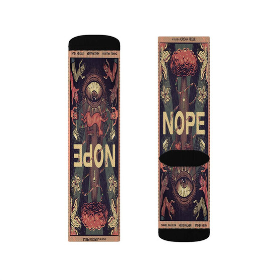 Nope Movie 2022 Polyester Sublimation Socks Unisex Regular Fit White