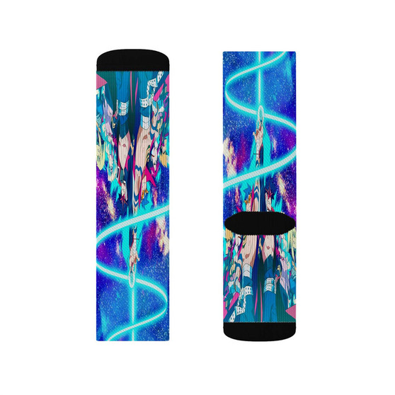 Tengen Toppa Gurren Lagann Newest Polyester Sublimation Socks Unisex Regular Fit White