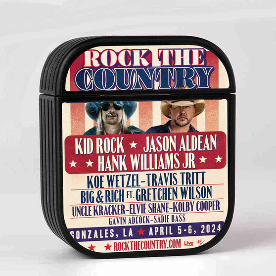 Kid Rock and Jason Aldean Rock The Country Tour Case for AirPods Sublimation Hard Durable Plastic Glossy