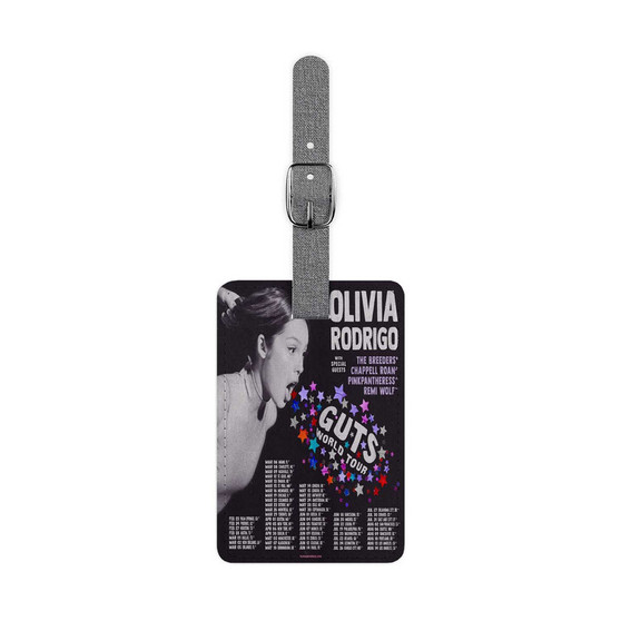 Olivia Rodrigo GUTS Tour Saffiano Polyester Rectangle White Luggage Tag Card Insert