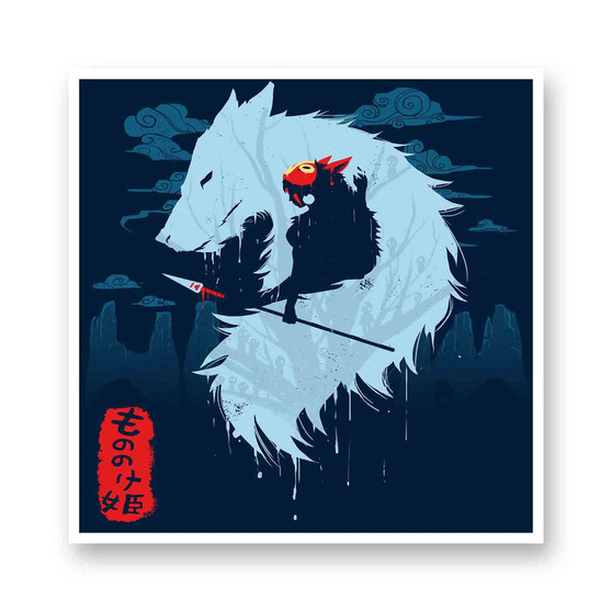 Princess Mononoke Newest White Transparent Kiss-Cut Stickers Vinyl Glossy