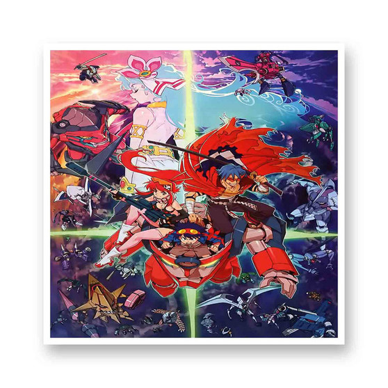 Tengen Toppa Gurren Lagann White Transparent Kiss-Cut Stickers Vinyl Glossy