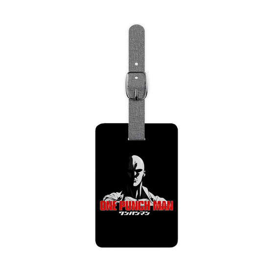Saitama One Punch Man Saffiano Polyester Rectangle White Luggage Tag Card Insert