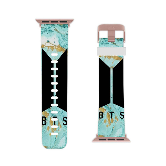 BTS Turquoise Marble Professional Grade Thermo Elastomer Replacement Apple Watch Band Straps