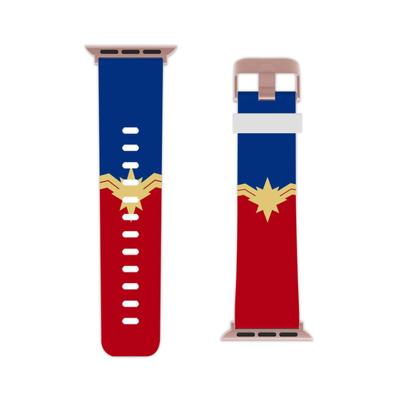 Captain Marvel The Avengers Professional Grade Thermo Elastomer Replacement Apple Watch Band Straps