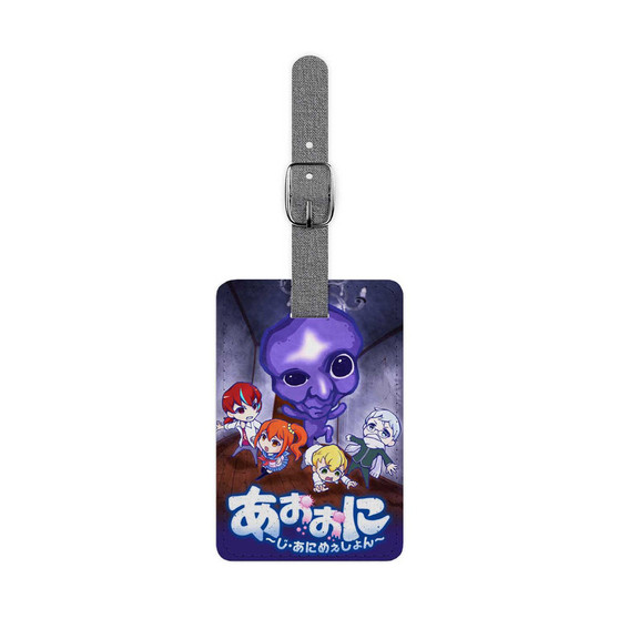 Ao Oni The Blue Monster Polyester Saffiano Rectangle White Luggage Tag Card Insert