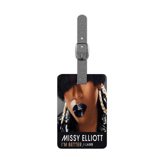 Missy Elliott I m Better feat Lamb Polyester Saffiano Rectangle White Luggage Tag Card Insert