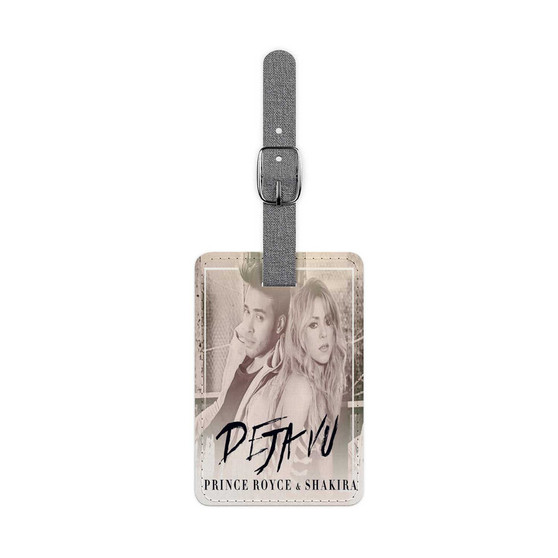 Prince Royce and Shakira Deja Vu Polyester Saffiano Rectangle White Luggage Tag Card Insert