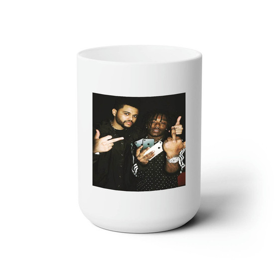 The Weeknd and Lil Uzi Vert White Ceramic Mug 15oz Sublimation With BPA Free