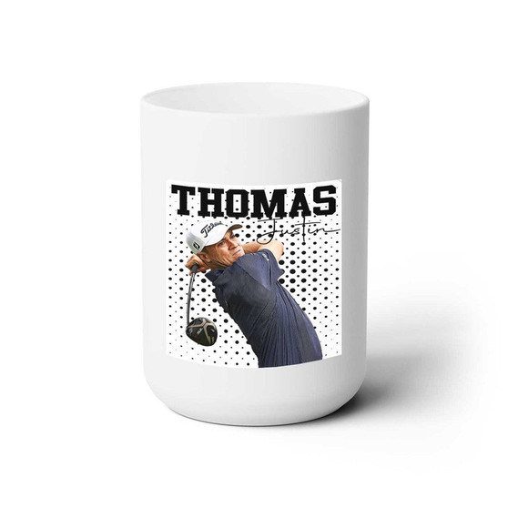 Justin Thomas White Ceramic Mug 15oz With BPA Free