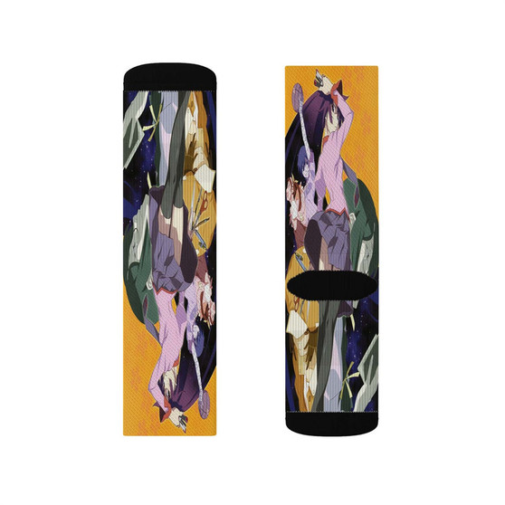 Bakemonogatari Arts Sublimation White Socks Polyester Unisex Regular Fit