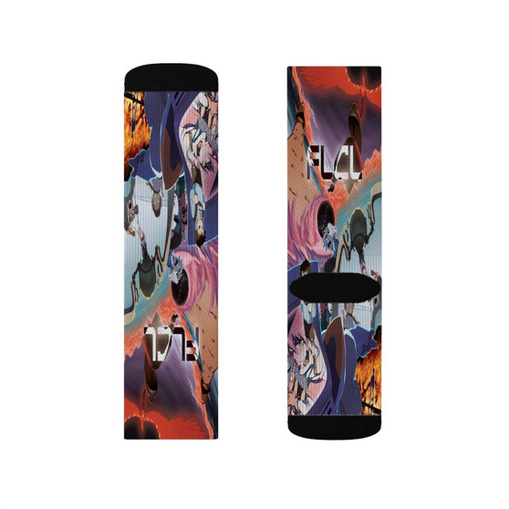 FLCL Arts Sublimation White Socks Polyester Unisex Regular Fit