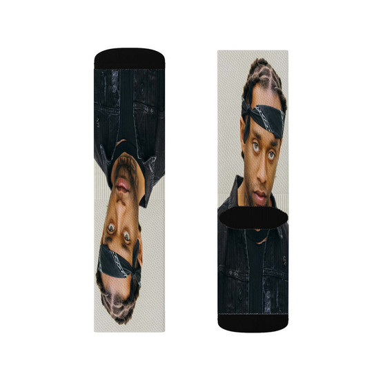 Ty Dolla Sign Sublimation White Socks Polyester Unisex Regular Fit