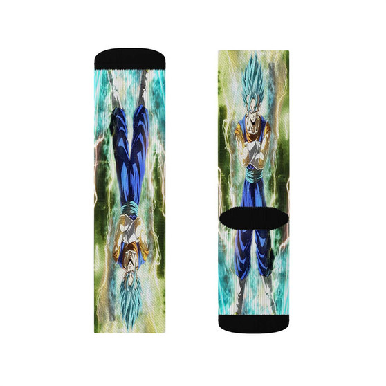 Vegito Super Saiyan Blue Dragon Ball Super Best Sublimation White Socks Polyester Unisex Regular Fit