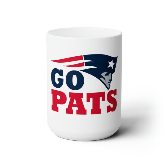 New England Patriots NFL White Ceramic Mug 15oz With BPA Free