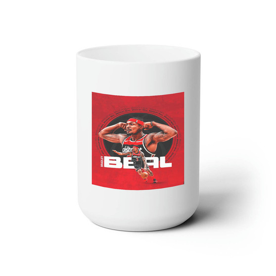 Bradley Beal Washington Wizards White Ceramic Mug 15oz With BPA Free