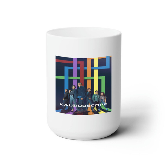 Kaleidoscope White Ceramic Mug 15oz With BPA Free